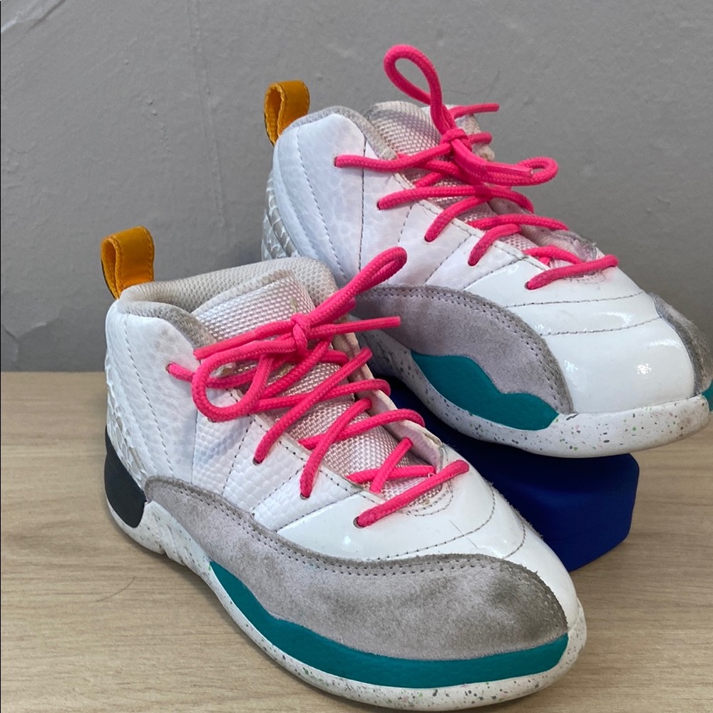 Kids White and Pink Sneakers